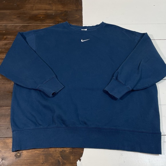 Nike Center Swoosh Blue Crewneck Sweatshirt Mens 2XL - Picture 1 of 6